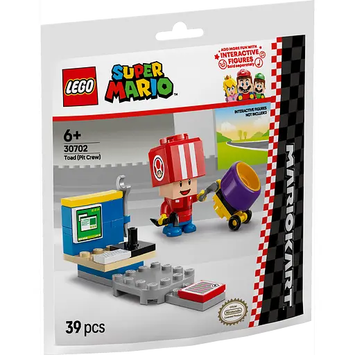 Конструктор LEGO Super Mario Mario Kart Toad (Pit Crew) 39 деталей (30702) - фото 2