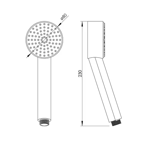 Ручной душ RJ 80 мм, 1 режим, блистер хром RJHS000-15CH, Хром - фото 2