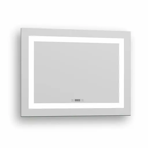 Дзеркало Imprese Karlov Option прямокутне в рамі з підсвічуванням, підігрівом та годинником 60x80 см m08607600MC - фото 1