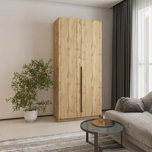 Шкаф 2-дверный MebelStar Оскар ДСП BG, дополнительная штанга 100x52x220 см Дуб тахо (MBS-4498)