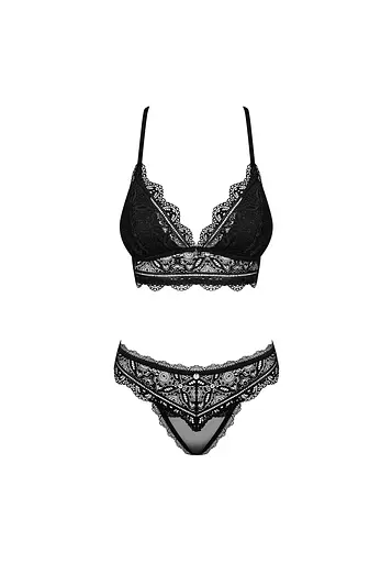 Комплект белья Obsessive Renelia L/XL черный - фото 5