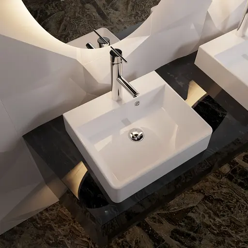 Раковина матова накладна Amidicon Solo 50 500x430 з литого каменю SOLO_50_MAT, Білий матовий - фото 7