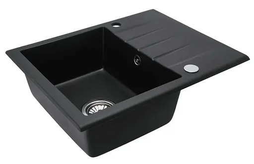Кухонна мийка гранітна Rea North black metalic ZLE-00126, Чорний - фото 1