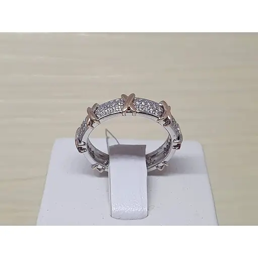 Золоте кільце Платон з фіанітами. 3К229/01Б 18 - фото 2