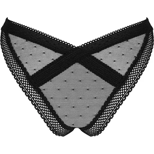 Мереживні трусики із заниженою талією Obsessive Estiqua panties M/L, чорні - фото 2