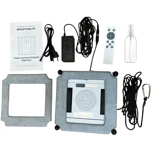 Робот для миття вiкон Grunhelm GRW31SW квадратний 3 режими 50 мл білий (142697) - фото 5