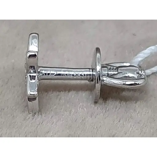 Золота моносережка-пуссета Favoritum з фіанітами. 211896_1_Б - фото 4