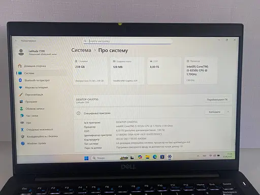 Ноутбук Dell Latitude 7390 13.3" (i5-8350U / 8GB / SSD 256GB / 1920x1080 IPS Сенсорний) LTE #7 Refurbished - фото 6