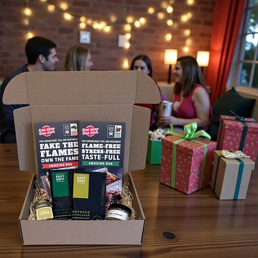 Подарочный кулинарный набор гурмана – пакеты для копчения, маринады в пакете и копченые соли (8 в 1) - фото 4