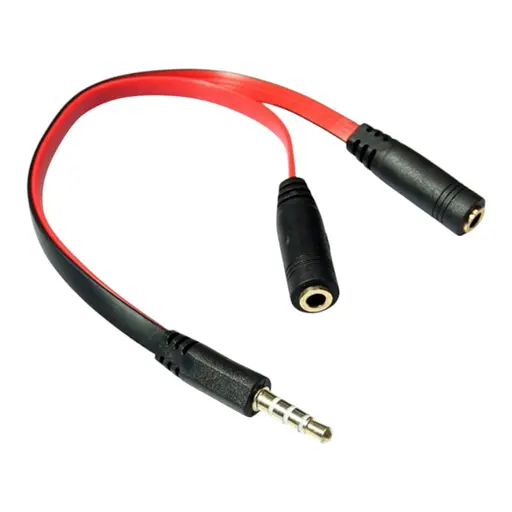 Переходник аудио Jack 3.5mm M 4pin -> 2 Jack 3.5mm F (Audio+MIC)