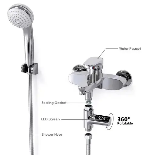 Датчик температуры воды Zeast LS-01 насадка на кран с дисплеем LCD - фото 5