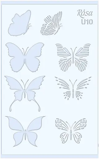 Трафарет багаторазовий універсальний №U10 Метелики 13×20 прозорий 0,5мм Rosa Talent - фото 1