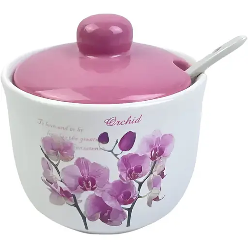 Цукорниця керамічна Interos Орхідея рожева 350 мл (000015360) - фото 1