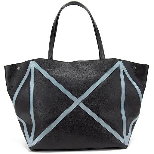 Женский кожаный шоппер с акцентными голубыми швамиTavinchi CH-4835ABL-FL