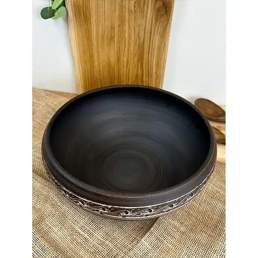 Пловниця 7 л керамічна (глиняна) різьблена Ангоб - фото 3