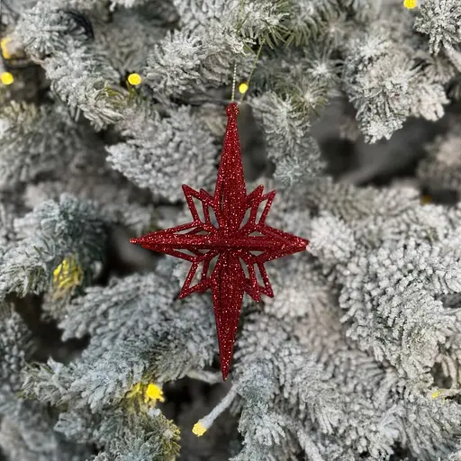 Ялинкова іграшка MIS LT Ромб малий 11х11х14 см червоний - фото 2