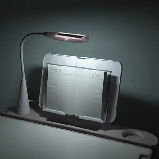 Парта M 5068-11 підставка для книги, лампа, сірий - фото 7