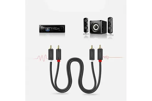 Кабель Ugreen AV104 2RCA Male to 2RCA Male Cable 2 м черный (10518) - фото 4