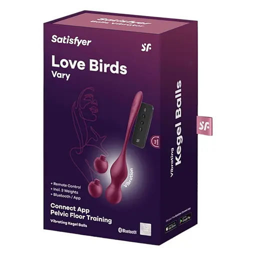 Вагінальні кульки Satisfyer Love Birds Vary, 22.2 бордовий - фото 8