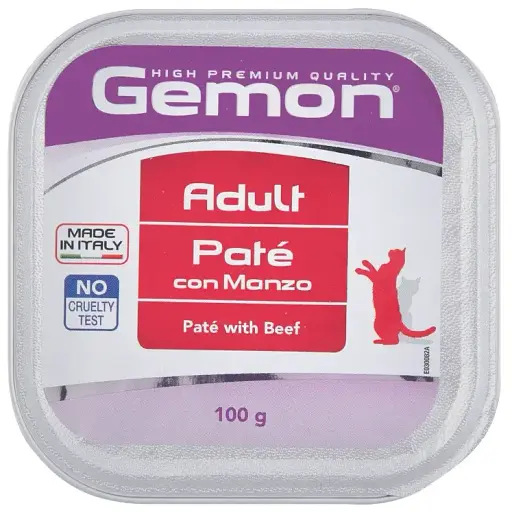 Влажный корм для кошек Gemon Cat Wet Adult с говядиной 100 г (70300827) - фото 1