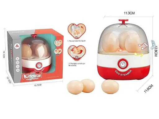 Яйцеварка HJ 603 A, підсвічування, звук кипіння, обертається, 3 яйця, в коробці (6946613546129) - фото 2