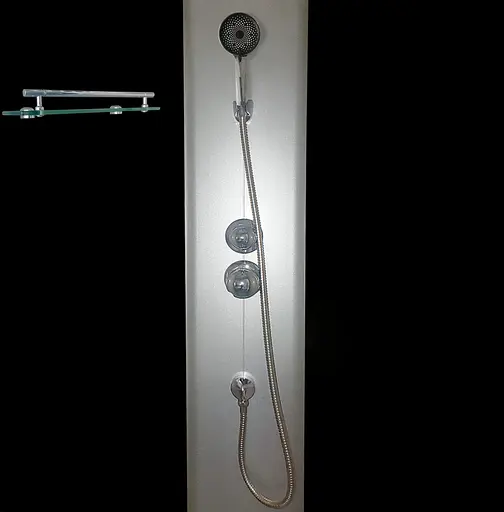 Душевой бокс без гидромассажа Mixxus Strong SB01-90x90x215-GR Satin с высоким поддоном MI6885, Хром матовый, тонированный, хром матовый - фото 2