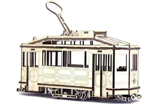 Дерев'яний конструктор Трамвай Sanok SW1 | Woodzle | 151 деталь - фото 3