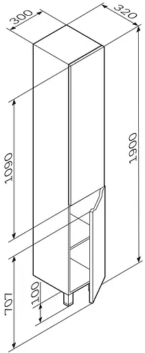Пенал Am.Pm Gem S підлоговий 30 см правий білий M91CSR0306WG38, Білий - фото 8