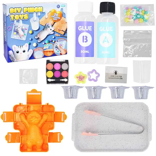 Набір для творчості, антистрес Кіт, рідина, суміш, мішура - фото 2