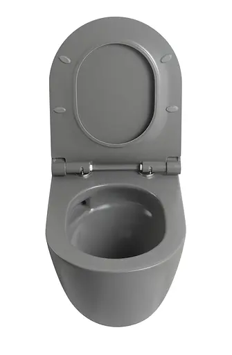 Унитаз подвесной Mixxus Premium Ellipse-0308-T3 gray 490x360x360 мм система смыва Tornado 3.0 MP6654, Графит - фото 5