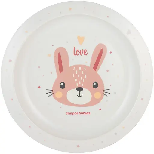 Тарелка Canpol babies Cute Animals пластиковая розовая (4/411_pin2)