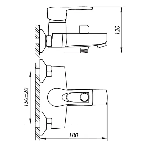 Смеситель для ванны Zerix SEO 183 ZX2759 Хром - фото 2