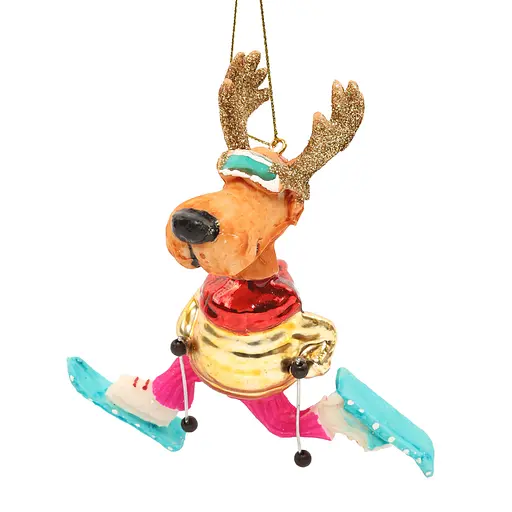Елочное украшение "Олень на лыжах" 10,5*12,2 см, YQ1409212