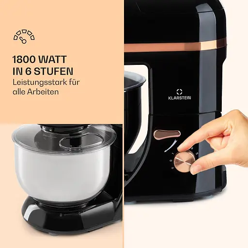 Кухонный комбайн Klarstein Lucia Elegance черный (10035639)  - фото 3