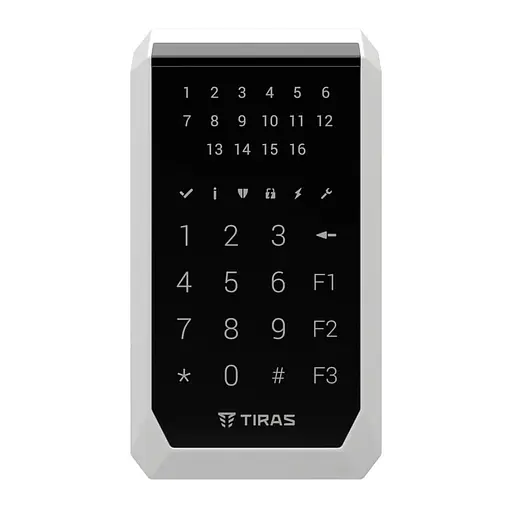 Клавіатура Tiras K-PAD16+ Black на 16 індикаторів зон з вбудованим зчитувачем NFC/Mifare (21-00124) - фото 5