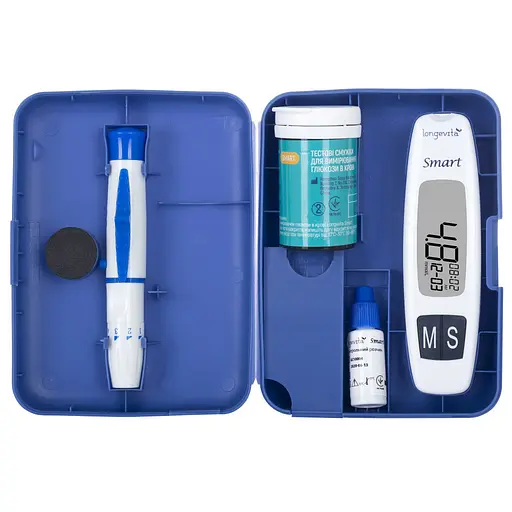 Глюкометр Longevita Smart Система для визначення рівня глюкози в крові + 50 тест-смужок (6662662) - фото 5