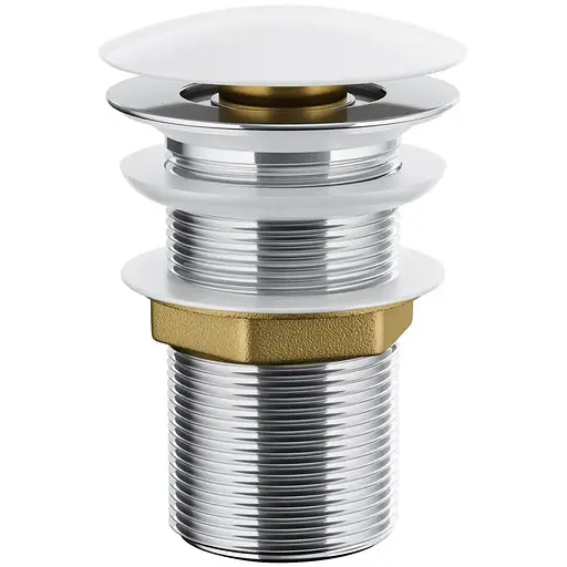 Донний клапан для умивальника Corsan click-clack white без переливу MUKK BIAŁY, Білий - фото 1