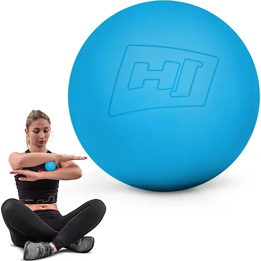 Силиконовый массажный мяч Hop-Sport HS-S063MB 63 мм голубой - фото 3