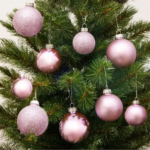 Набір ялинкових кульок House of Seasons 7/6/5 см 42 шт. бузкові (8720362102946) - фото 3