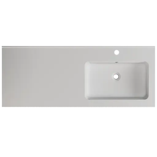 Раковина матова врізна Amidicon Rodeo 120R 1200x480 з литого каменю RODEO_120R_MAT, Білий матовий - фото 4