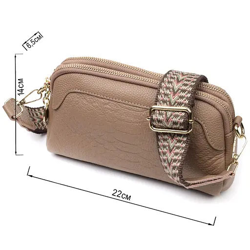 Женская сумка Vintage на два отделения из натуральной кожи 22х14х6.5 см sum0028998 - фото 3