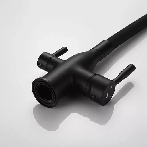 Змішувач для кухні під фільтр Frap з гнучким виливом F4396-6 Чорний матовий - фото 4