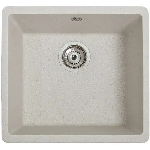 Гранітна кухонна мийка Romzha Mira U-400 Biela (101) під стільницю - фото 1