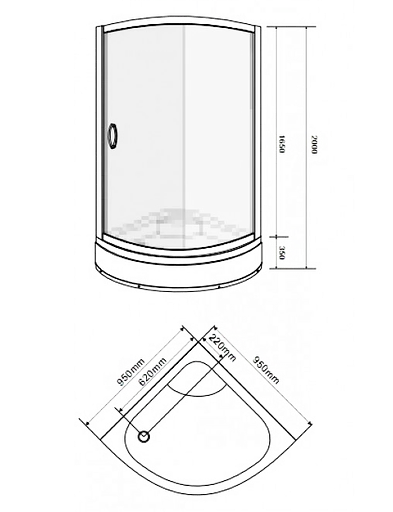 Душова кабіна Eger Csardas 95x95 на середньому піддоні 599-512, тонований, хром - фото 4