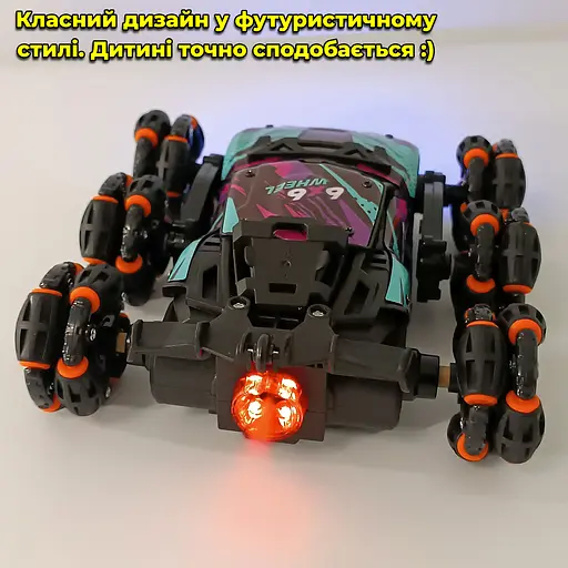 Радиоуправляемая машинка 6x6 Wheel. Вращающая ось. Пускает пар. С фарами - фото 7