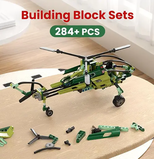 Конструктор вертоліт Mould King  Exploration Helicopter  авіція військовий розвідувач авіація 284 деталей - фото 7