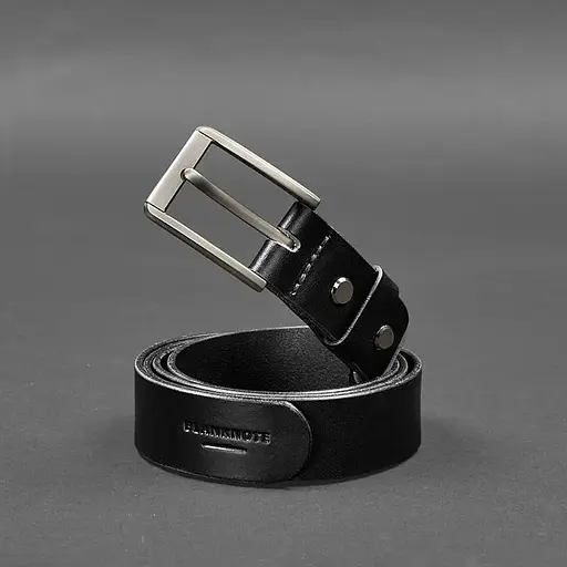 Мужской кожаный узкий ремень BlankNot 30 мм Черный - фото 2