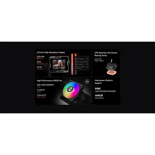 СВО PcCooler PсCOOLER GT360M ARGB Display White (GT360M-WHAWXX-GL) - фото 11