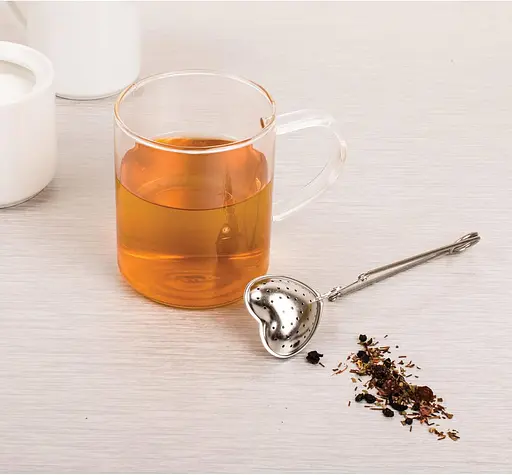 Ситечко заварник для заварювання чаю та кави у формі серця з нержавіючої сталі Сріблястий 88072 - фото 3