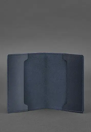 Кожаная обложка для военного билета офицера запаса 8.0 темно-синяя - фото 3